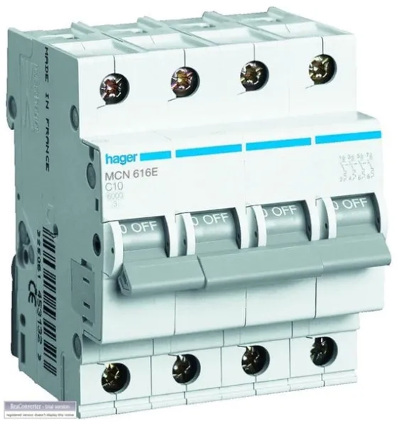 Hager Automático 3P+N 50A C kar