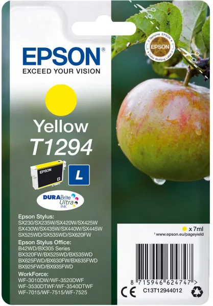 Epson T1294 C13T12944012 Cartucho de tinta amarilla, 545 páginas