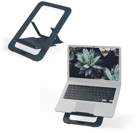 Soporte para portátil ajustable ultraplano de aluminio Leitz Ergo